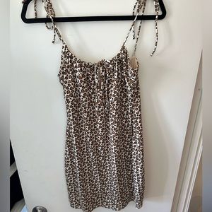 Privacy Please Leopard Heart Print Strappy Mini Dress